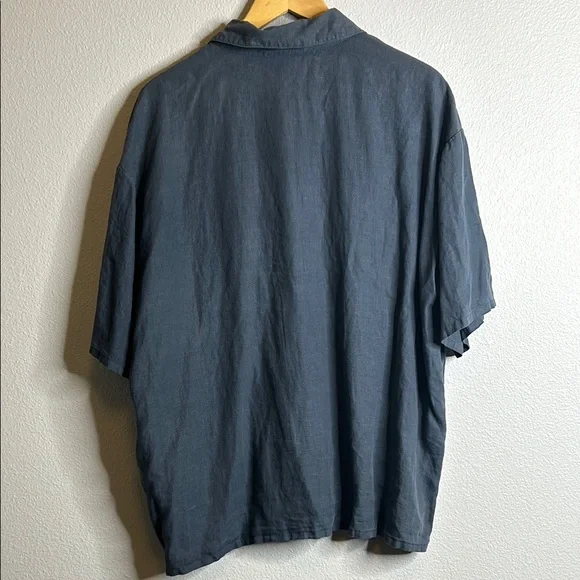 bryn Walker 100% linen Blue Casual Button Down Shirt - Picture 6 of 6